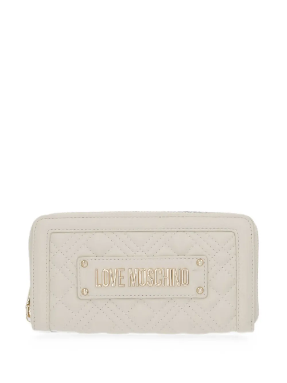 Love Moschino quilted logo-plaque wallet - Toni neutri