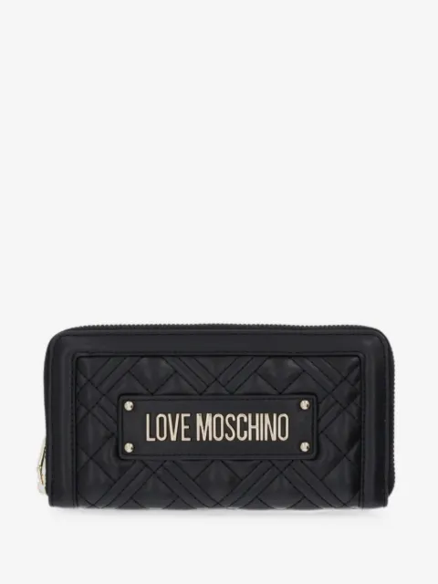 Love Moschino quilted logo-plaque wallet