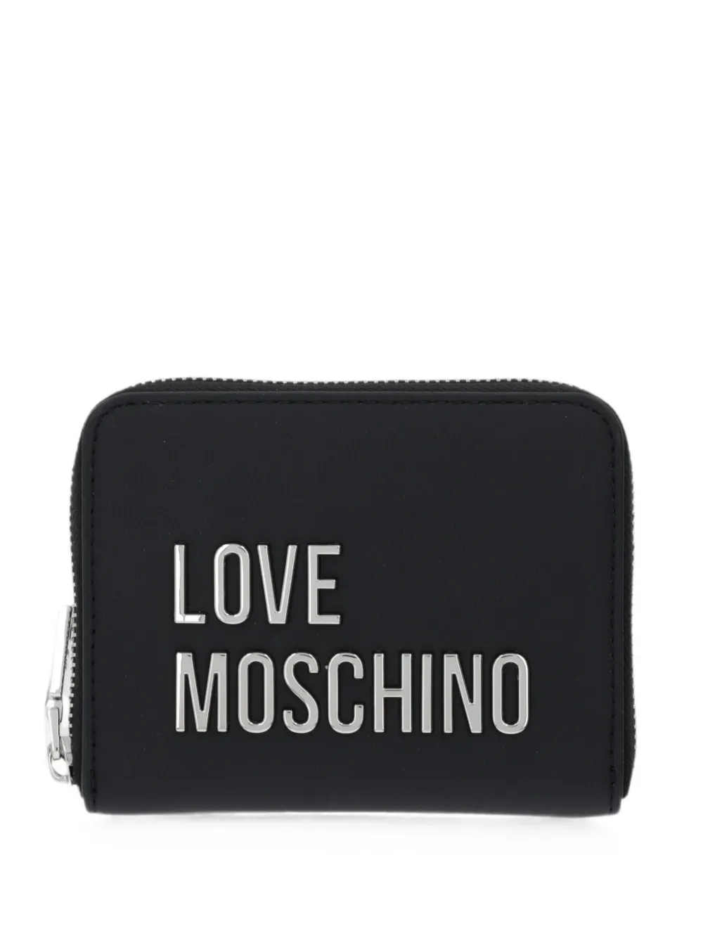 Love Moschino logo-plaque zip wallet - Nero