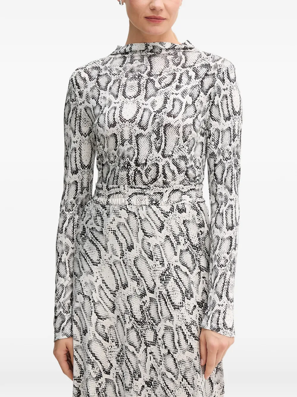 Marc Aurel snake-print long-sleeve top