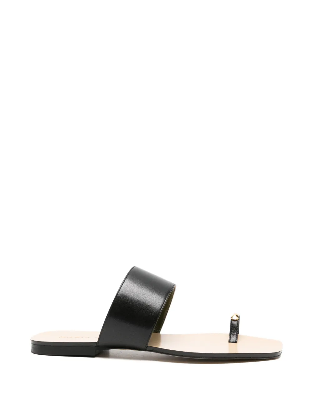 Maria Luca Toe-ring Leather Sandals In Black