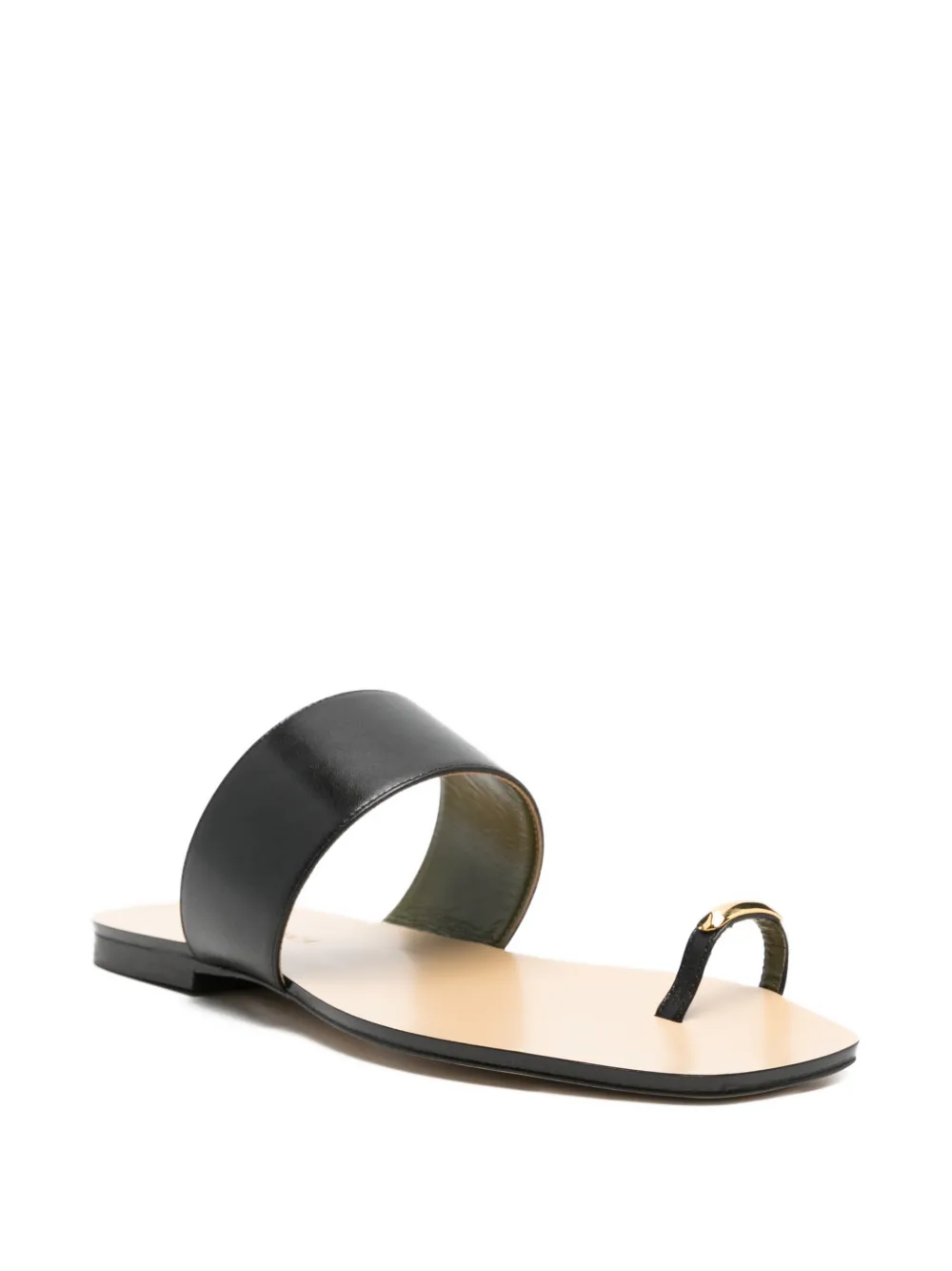 MARIA LUCA toe-ring leather sandals Zwart