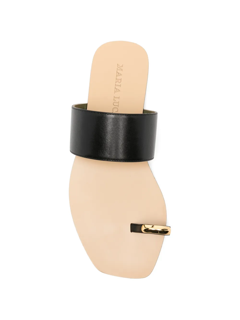 MARIA LUCA toe-ring leather sandals Zwart
