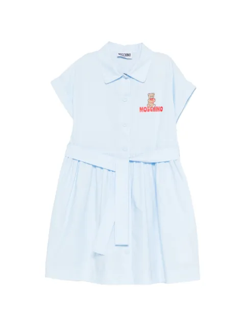 Moschino Kids vestido con cinturón y oso estampado