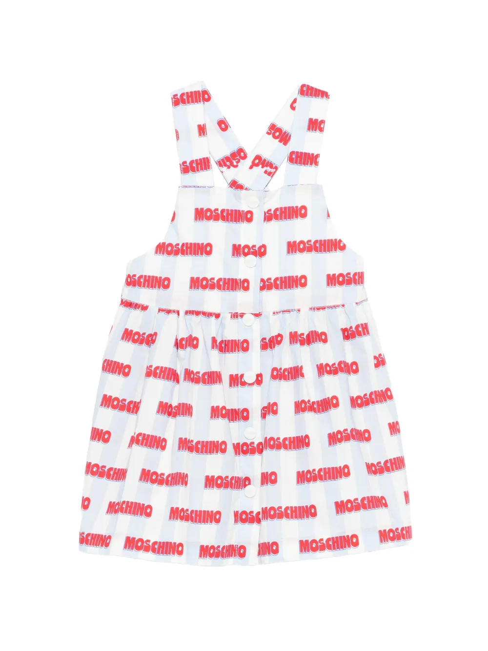 Moschino Kids striped logo dress - Weiß