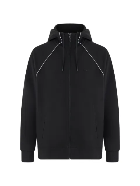 BOSS piping-detail zip-up hoodie