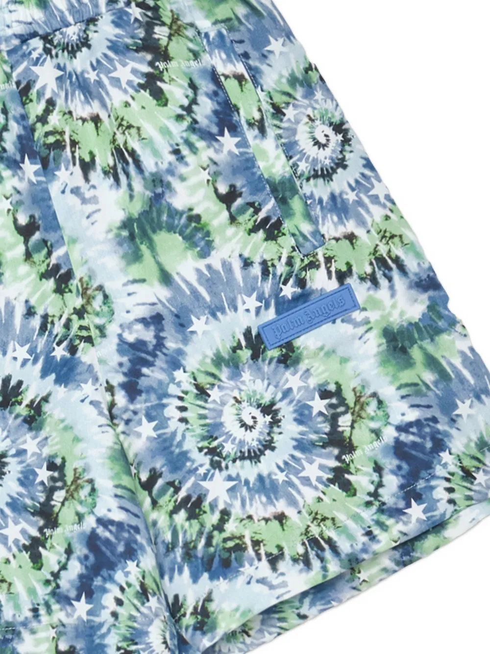 Palm Angels Kids Shorts met tie-dye print Blauw