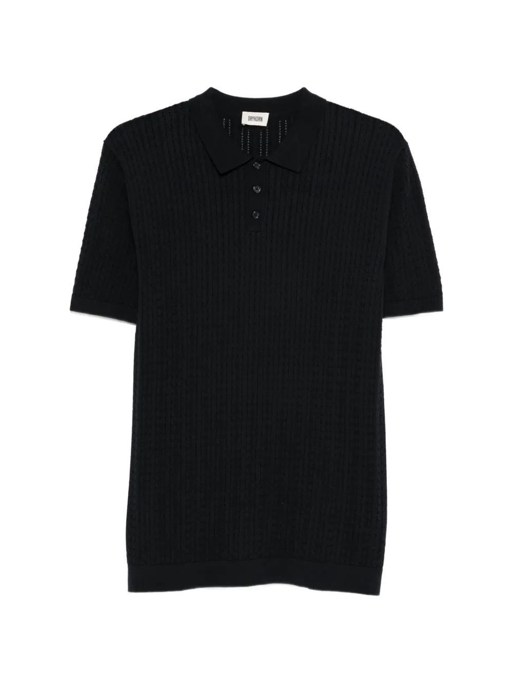 Drykorn Triton cable-knit polo shirt - Blu