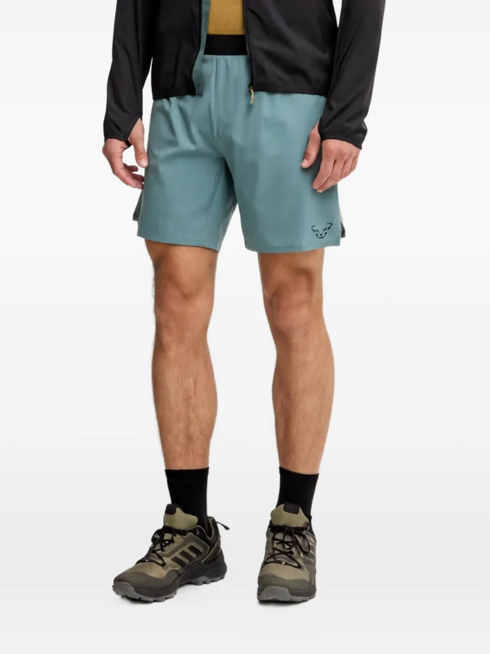 DYNAFIT logo-print perforated shorts - Blu