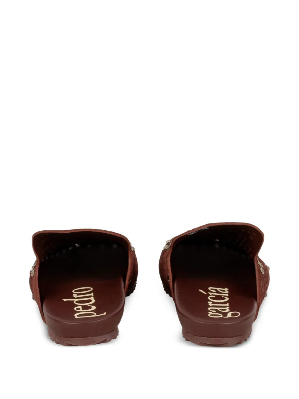  Pedro Garcia Pierced Studded Mules - Brown 