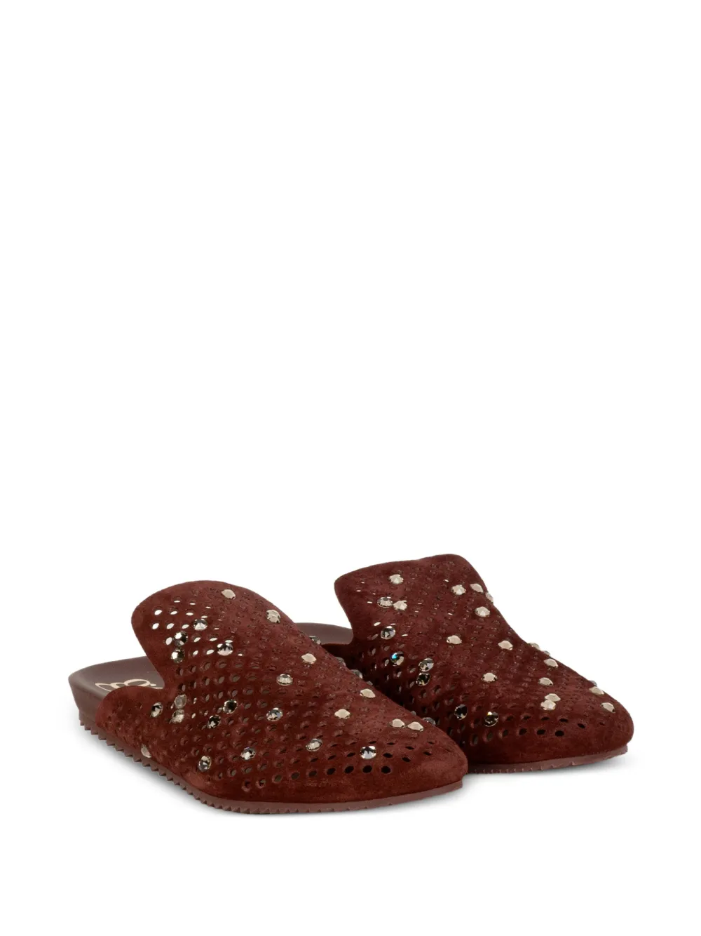 Pedro Garcia Pierced Studded Mules - Brown 