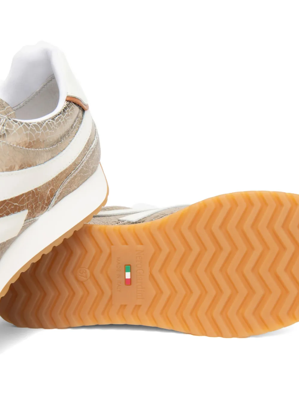 NERO GIARDINI metallic low-top sneakers Goud