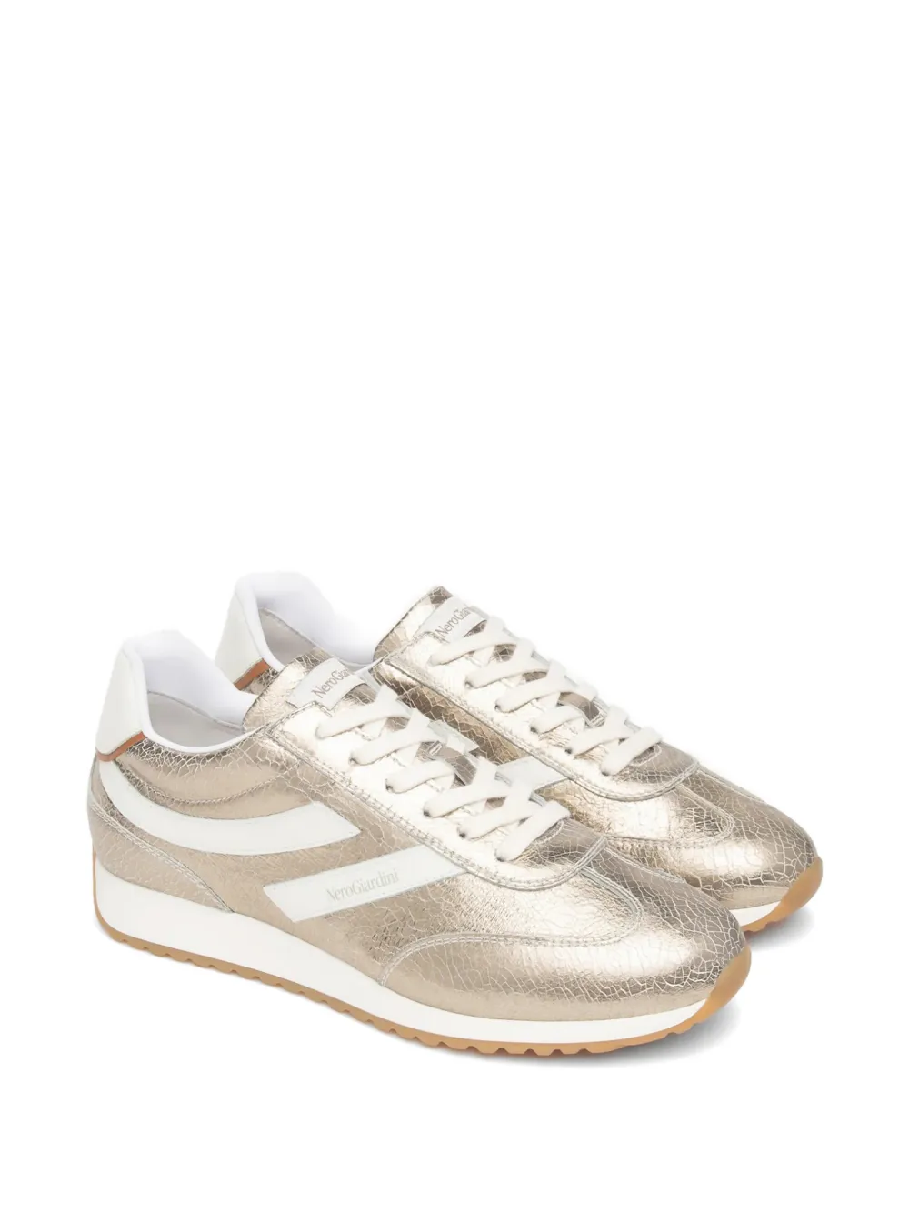 NERO GIARDINI metallic low-top sneakers Goud