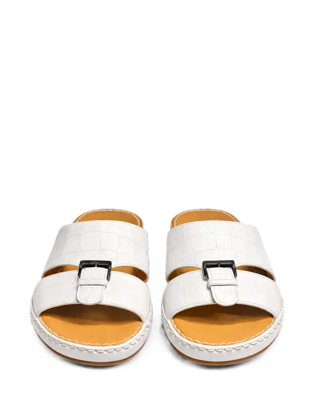 Doucal's croc-effect buckle-fastening sandals Wit