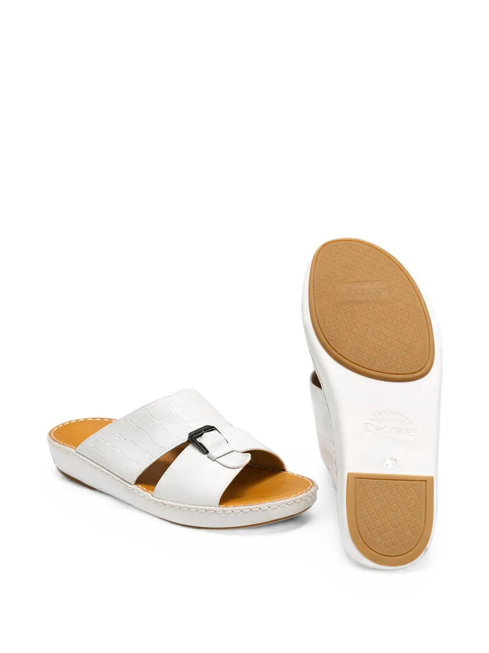 Doucal's croc-effect buckle-fastening sandals Wit