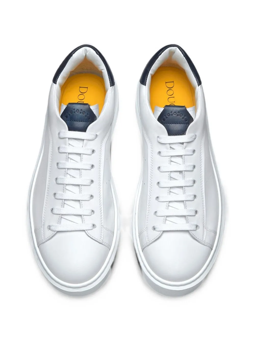 Doucal's perforated-detail leather sneakers Wit