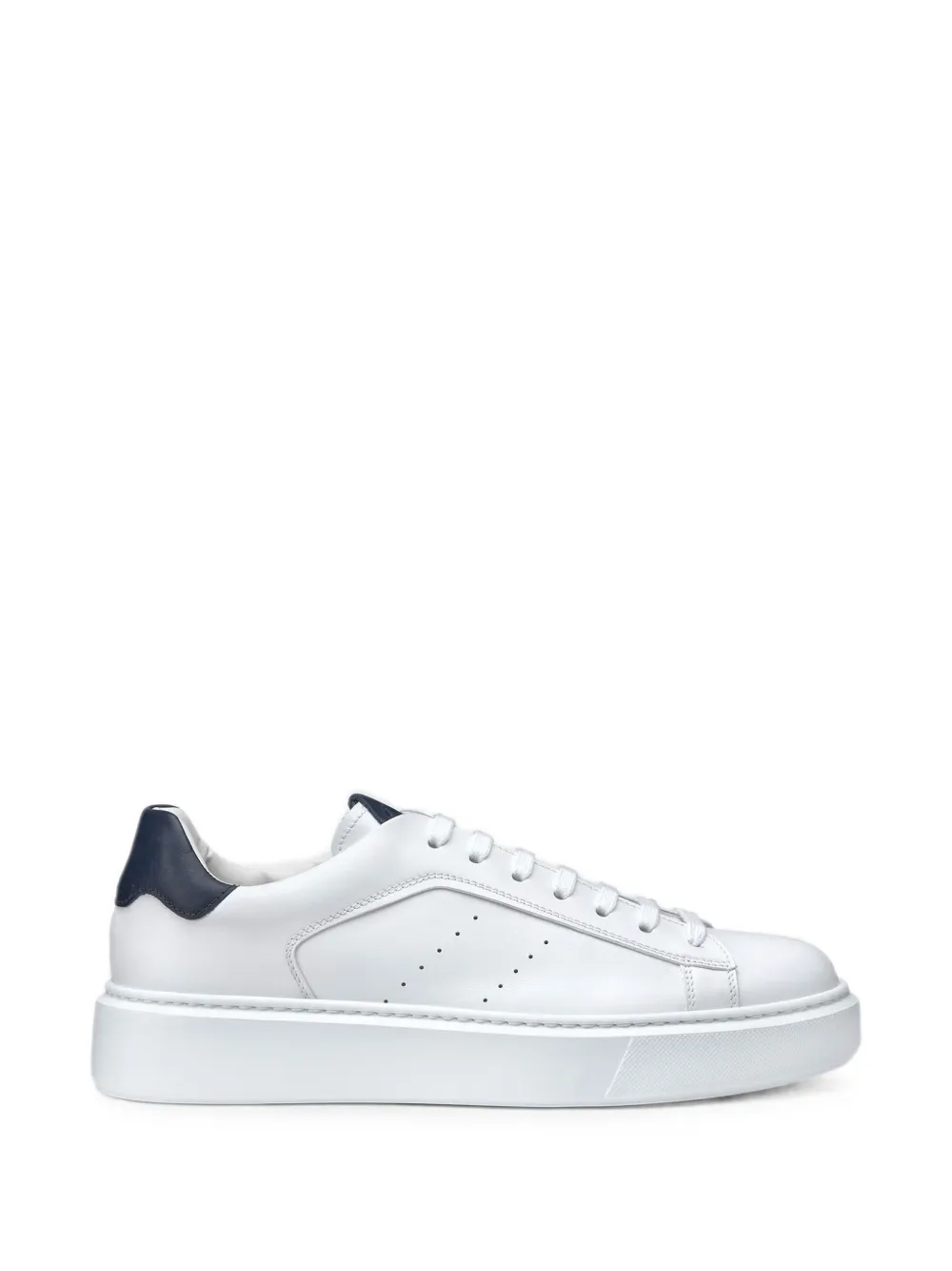 Doucal's perforated-detail leather sneakers - Bianco