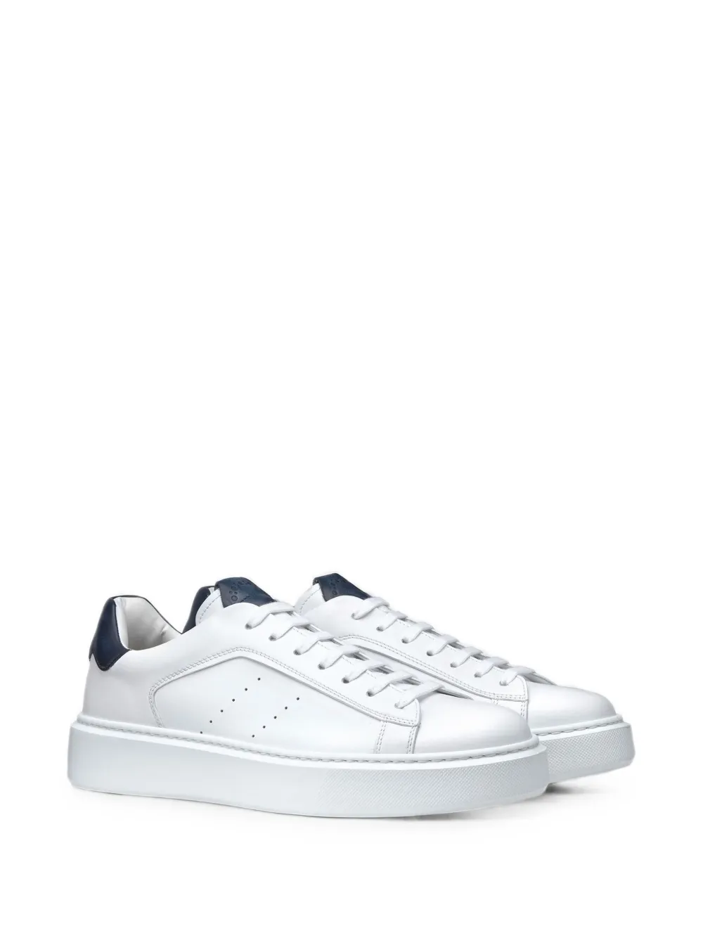 Doucal's perforated-detail leather sneakers Wit