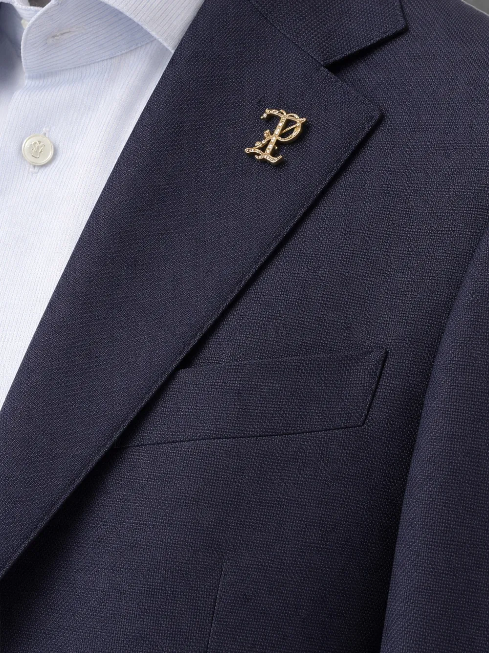 Pal Zileri Jack met enkele rij knopen en logoprint Blauw
