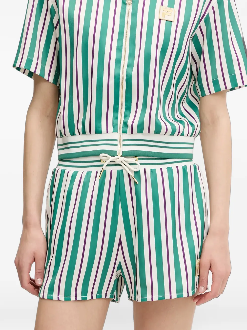 Fila Lassance vertical-stripe drawstring shorts Wit