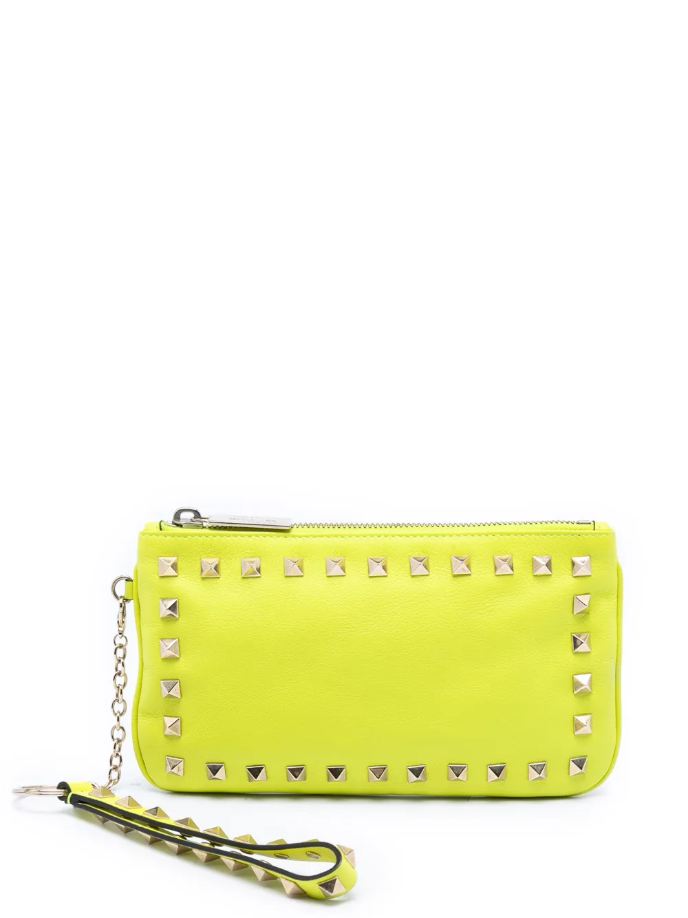 Valentino Garavani Pre-Owned 2000-2017 Leather Rockstud Wristlet pouch - Giallo