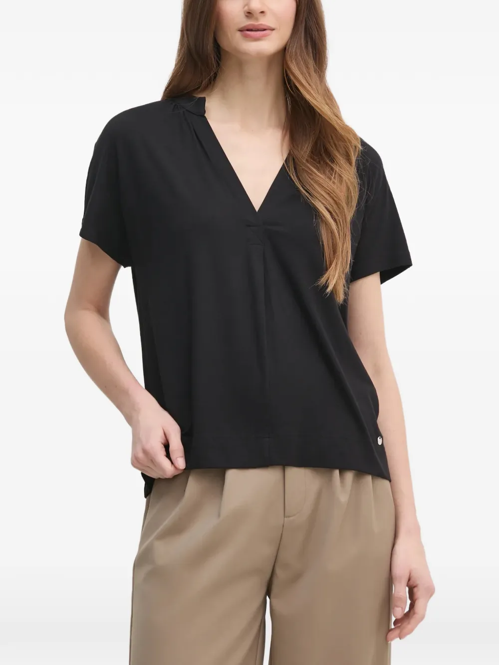 Mos Mosh V-neck Blouse In Black