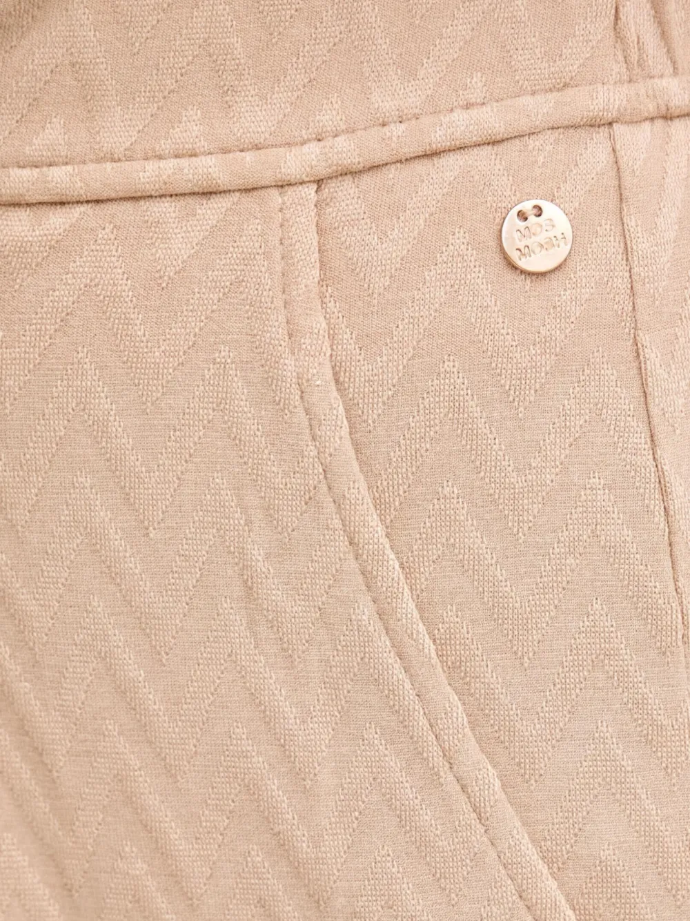 Mos Mosh Broek met chevron-streep Beige