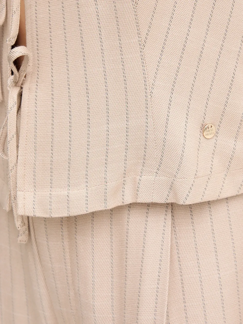 Mos Mosh MMElva Inah striped V-neck vest Beige