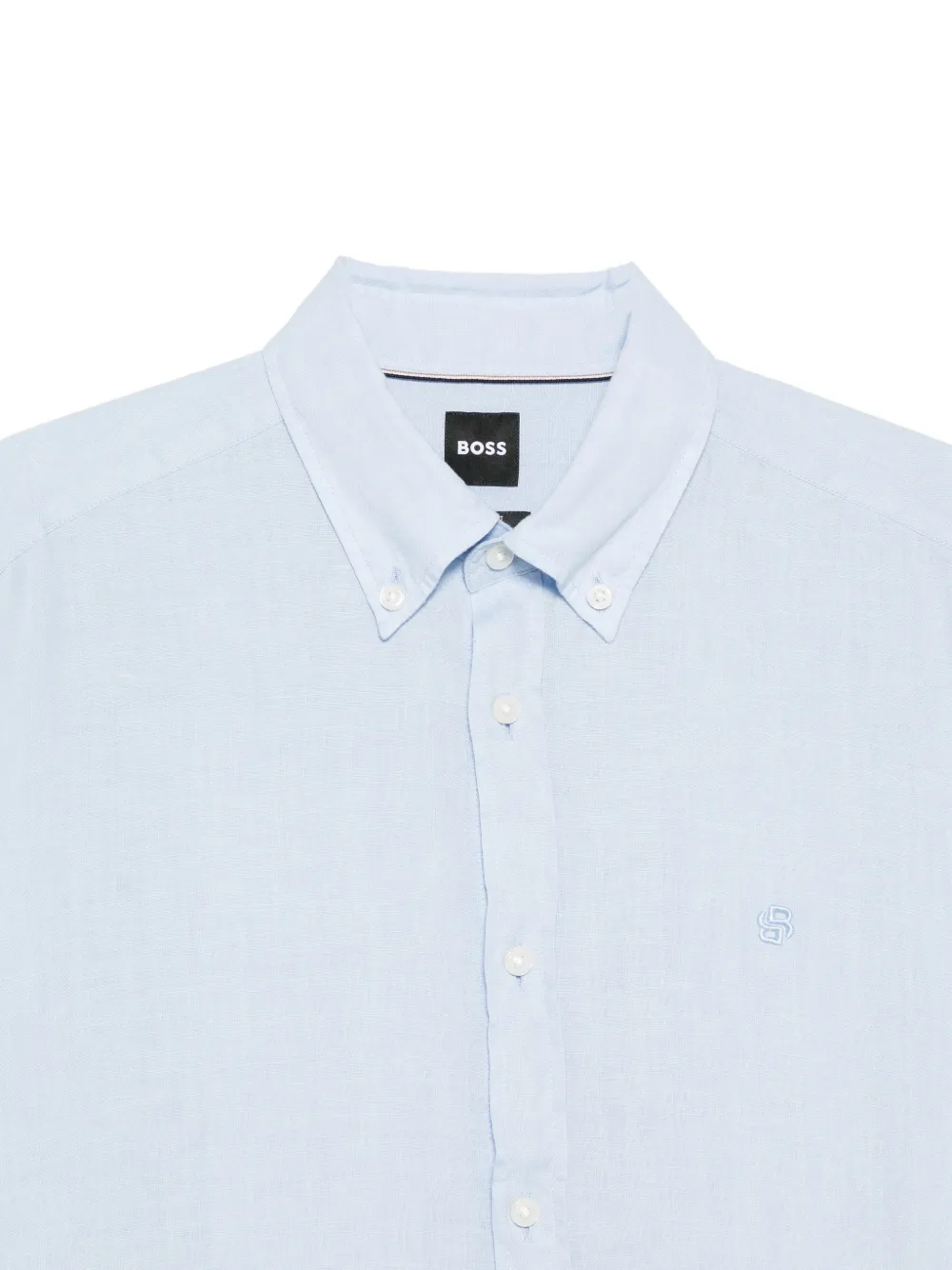 BOSS Regular-fit overhemd van linnen Blauw
