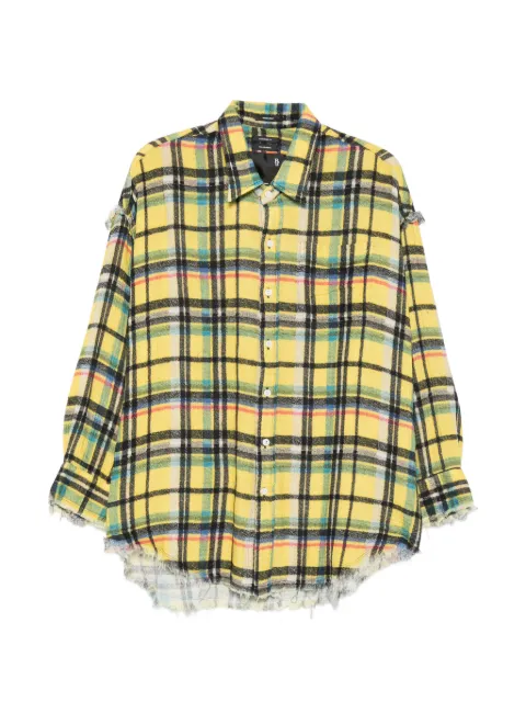R13 fringed checked shirt