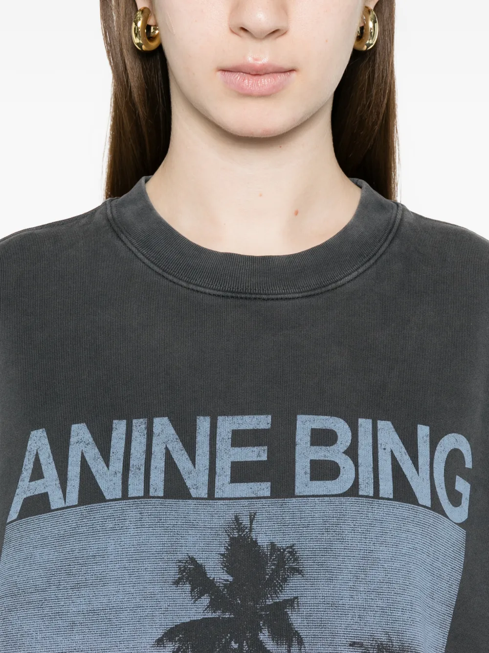 ANINE BING Miles sweater met gewassen grijs