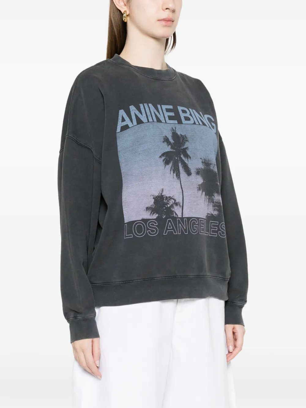 ANINE BING Miles sweater met gewassen grijs