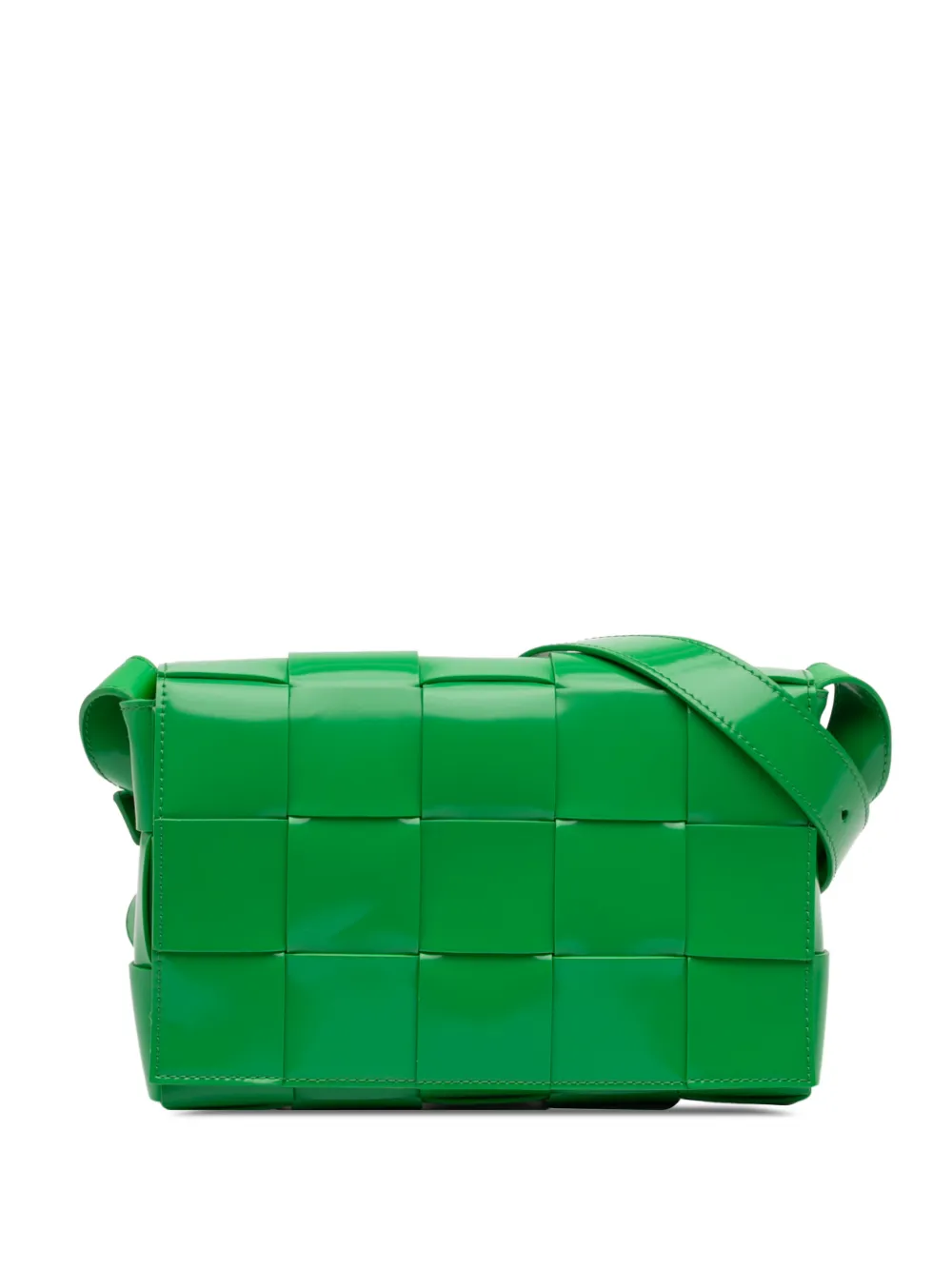 Bottega Veneta Pre-Owned 2012-2025 Patent Intrecciato Cassette crossbody bag - Verde