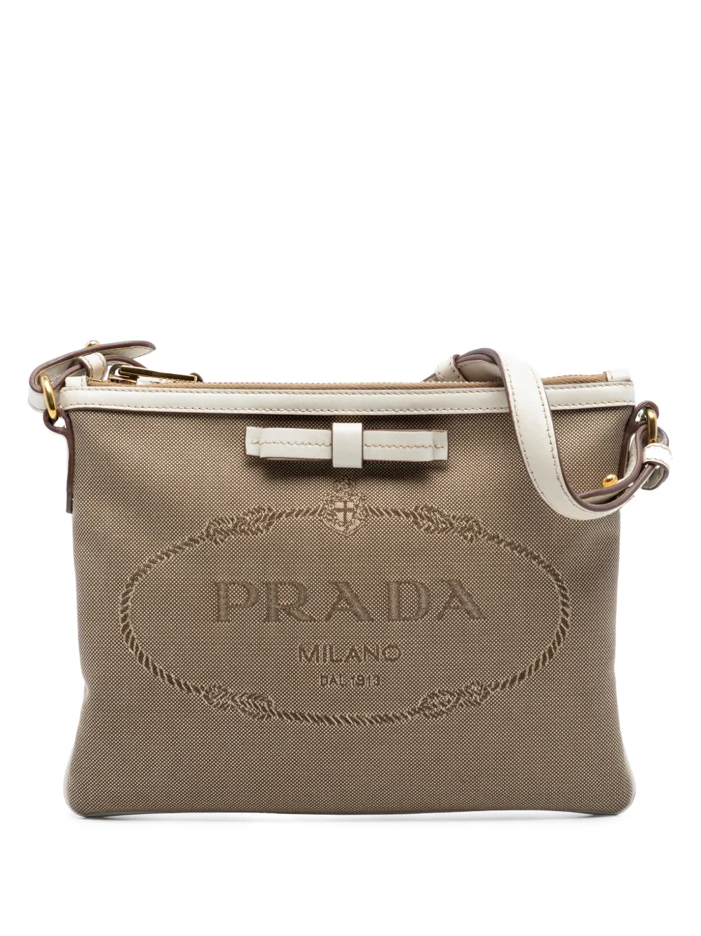 Prada Pre-Owned 2000-2012 Canvas Canapa Logo Bow crossbody bag - Marrone