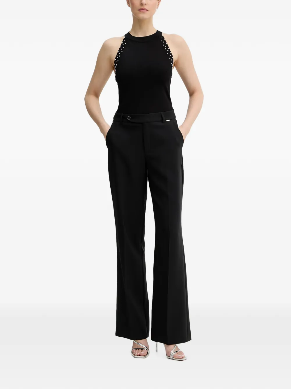 FRACOMINA Tanktop met halternek en studs Zwart