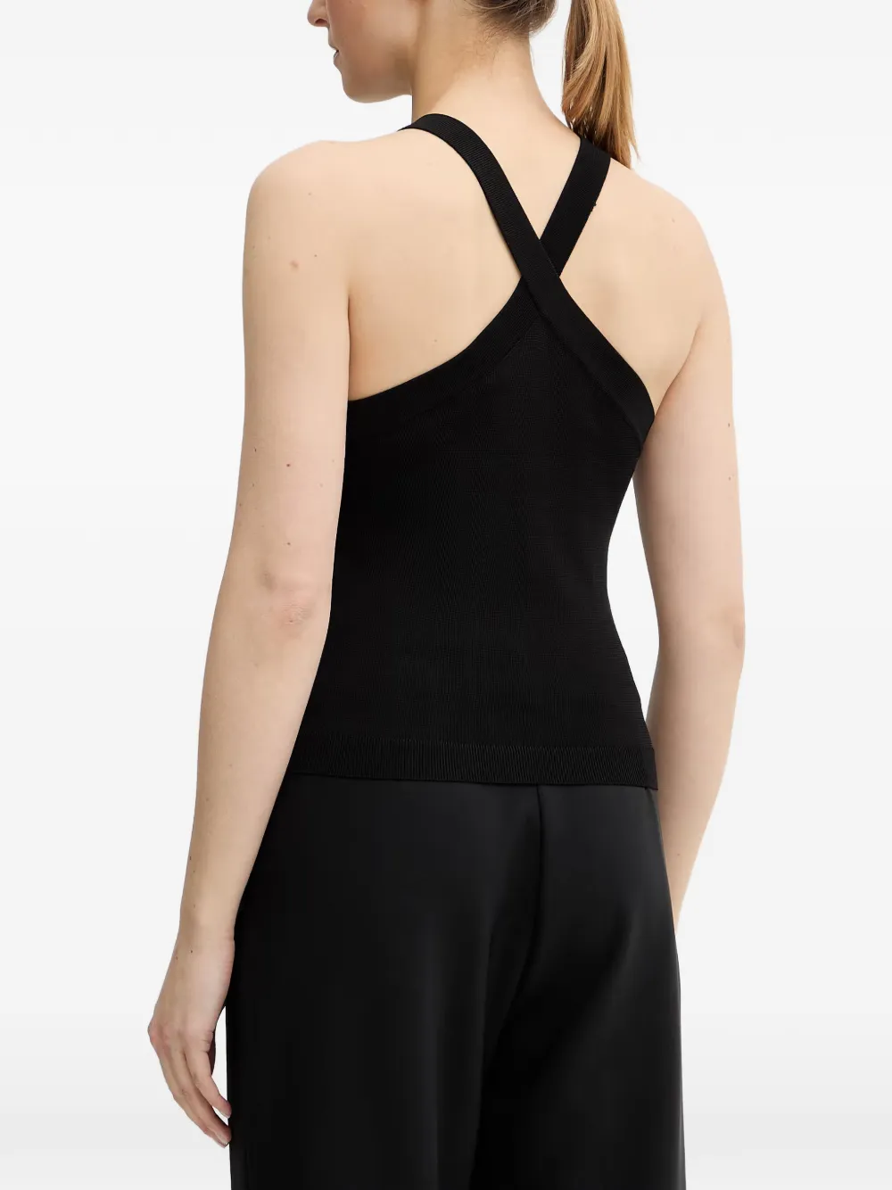 FRACOMINA Tanktop met halternek en studs Zwart