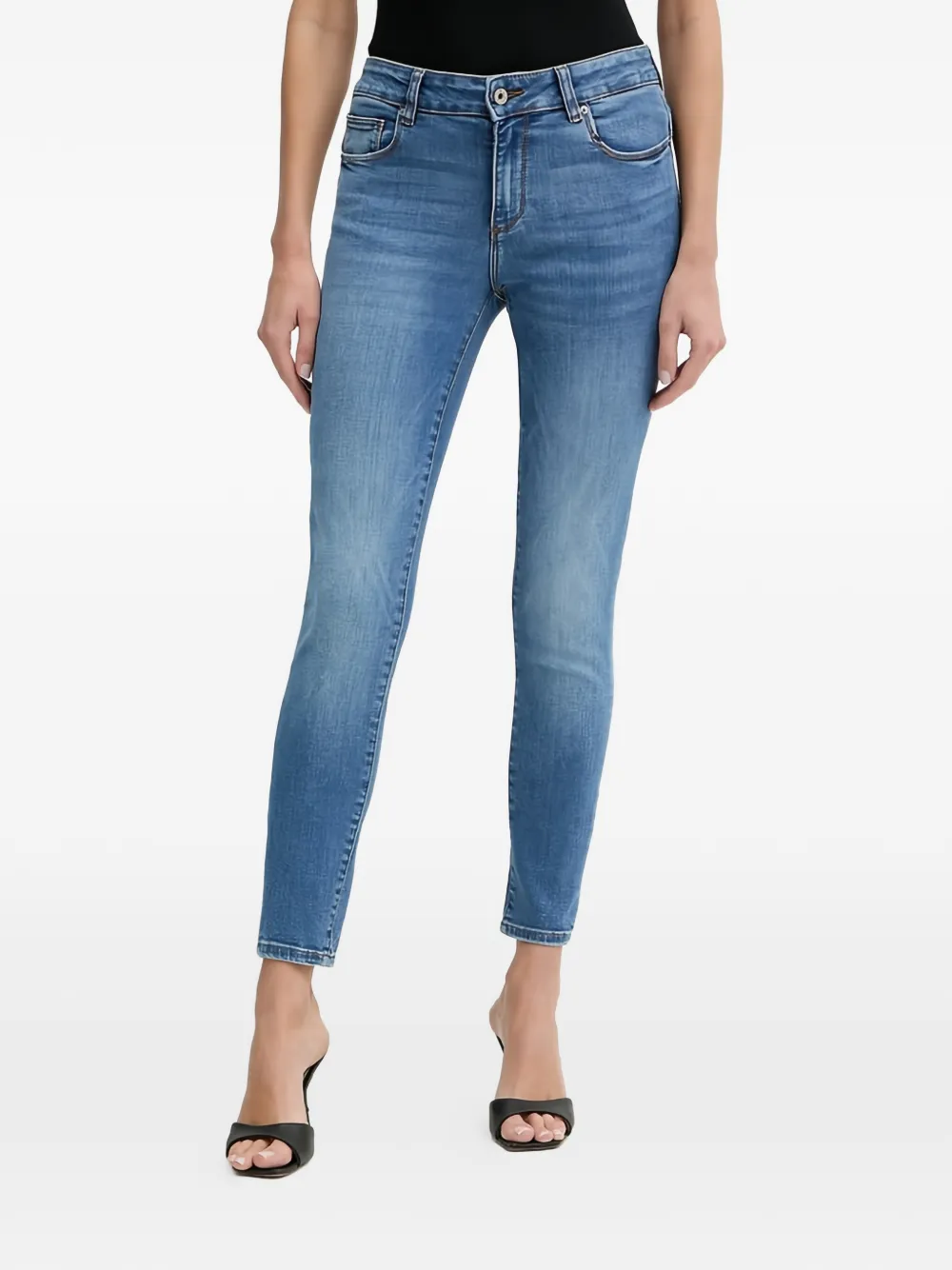 FRACOMINA metal plaque denim jeans - Blu