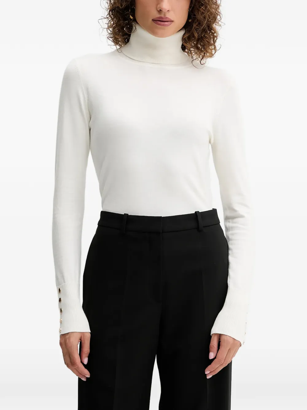 FRACOMINA button-cuff roll-neck T-shirt - Bianco