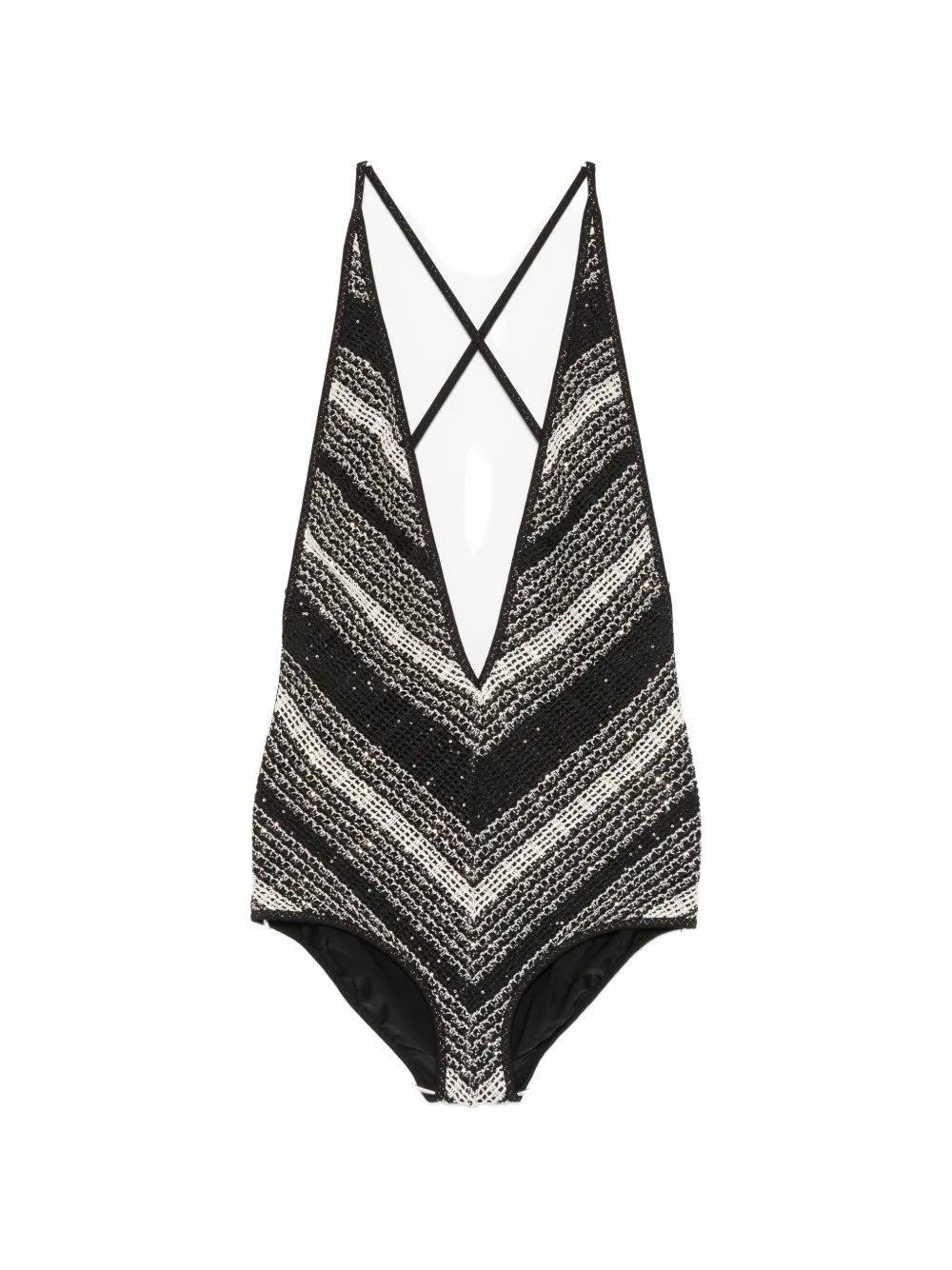 Missoni zigzag sequin-embellished swimsuit - Nero