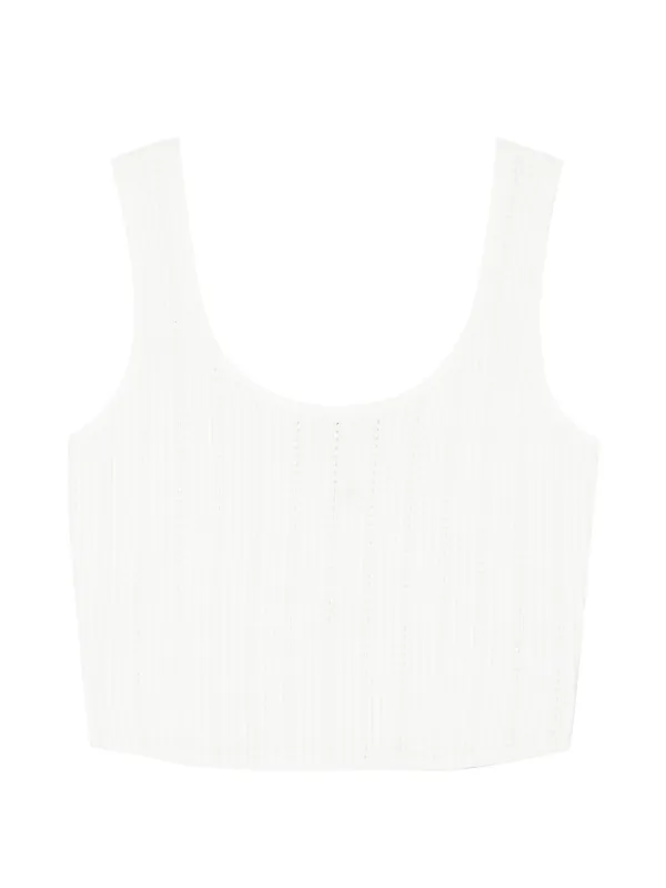 Simkhai Square-neck Tank Top in White
