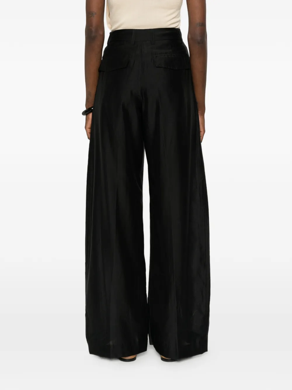 THELATEST Billie broek met gekreukt effect Zwart