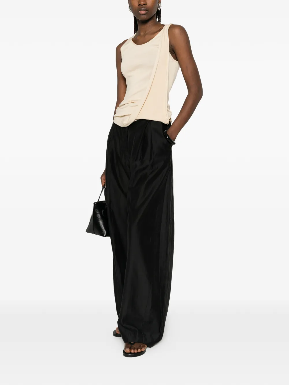 THELATEST Billie broek met gekreukt effect Zwart