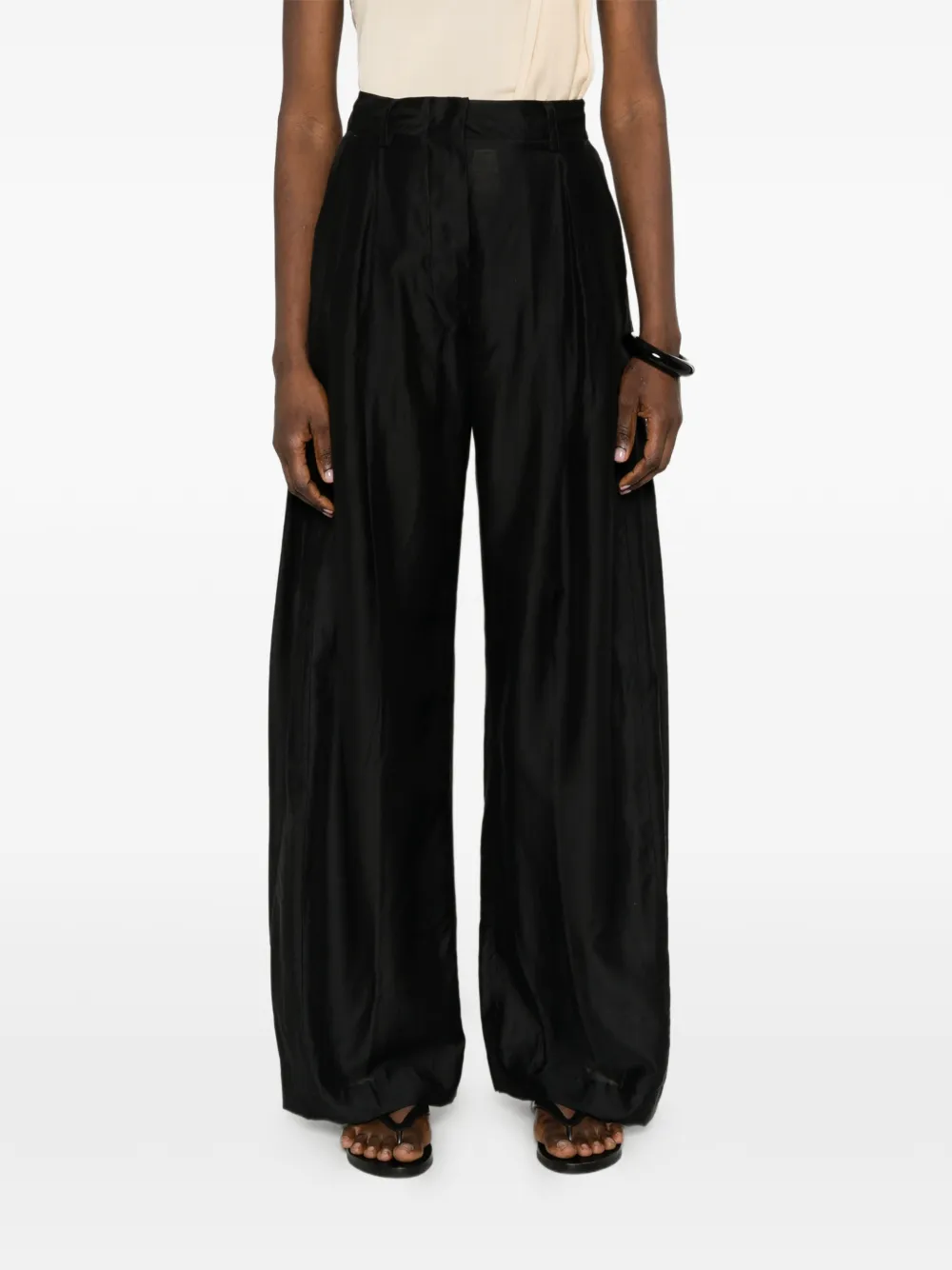 THELATEST Billie broek met gekreukt effect Zwart
