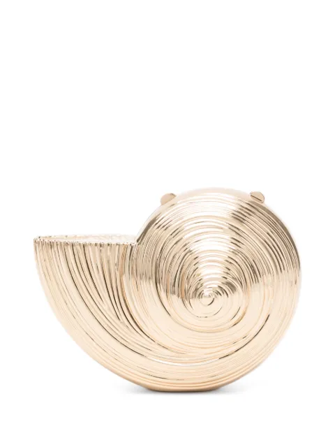 Simkhai spiral-shell clutch bag