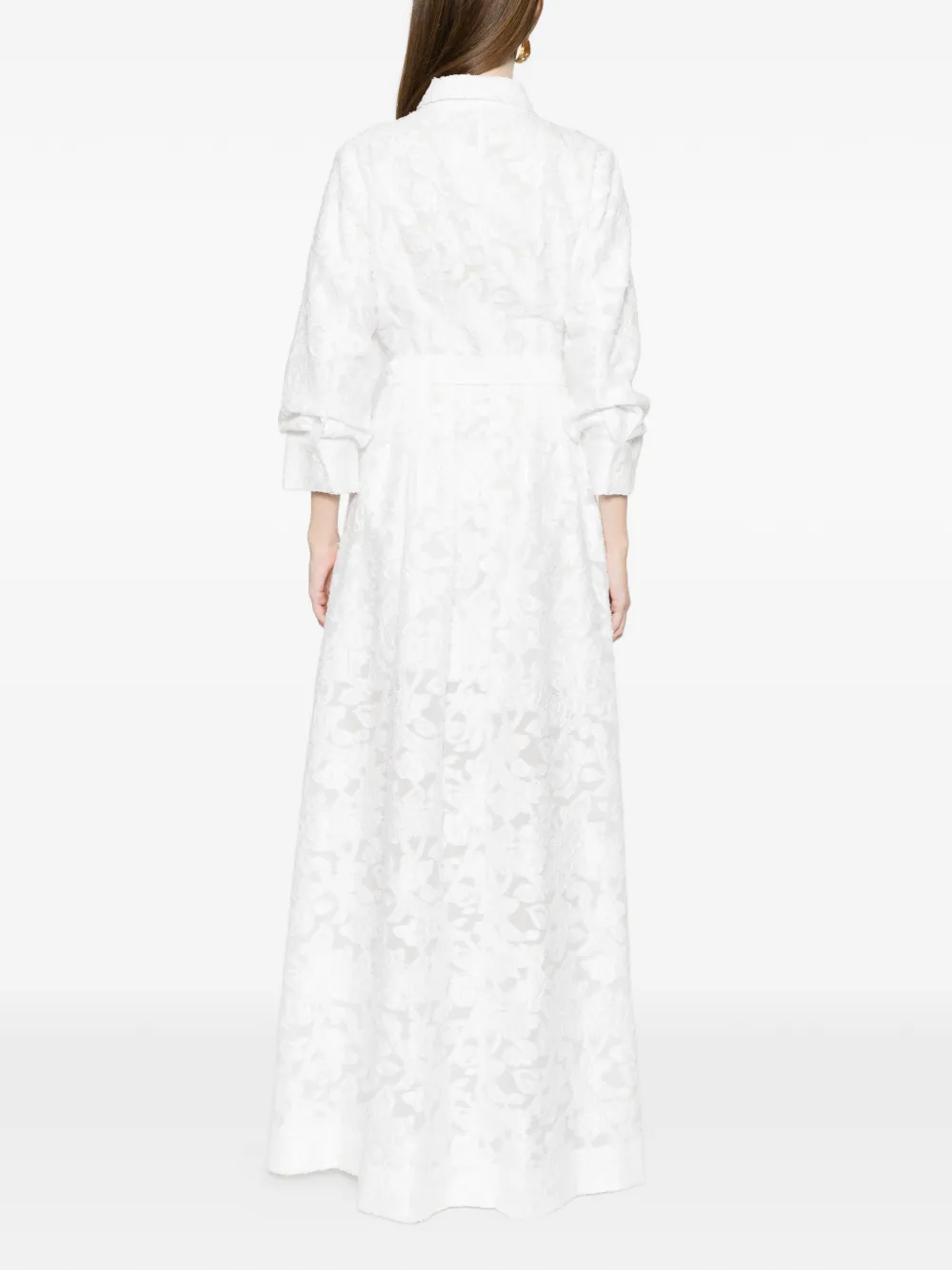 SIMKHAI Maxi-jurk met bloemenprint en ceintuur Wit