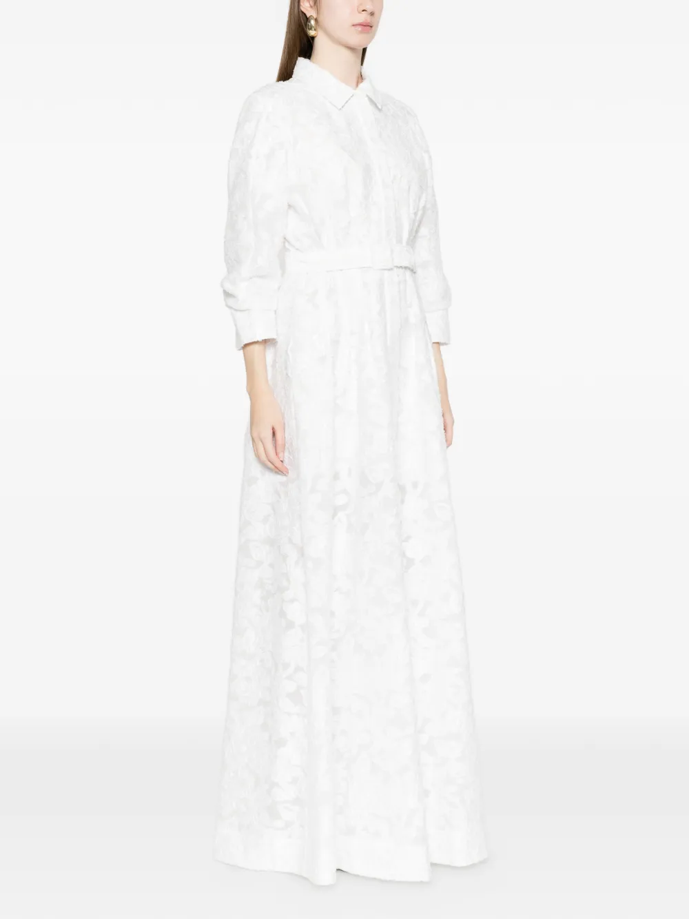 SIMKHAI Maxi-jurk met bloemenprint en ceintuur Wit