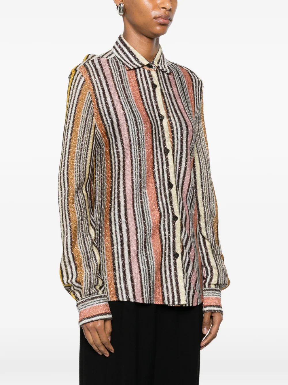Missoni Gestreepte metallic blouse Bruin