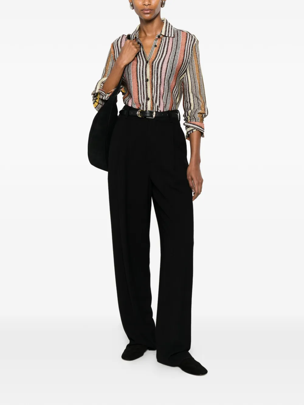 Missoni Gestreepte metallic blouse Bruin