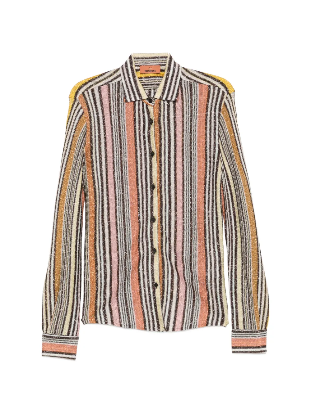 Missoni striped metallic-thread shirt - Marrone