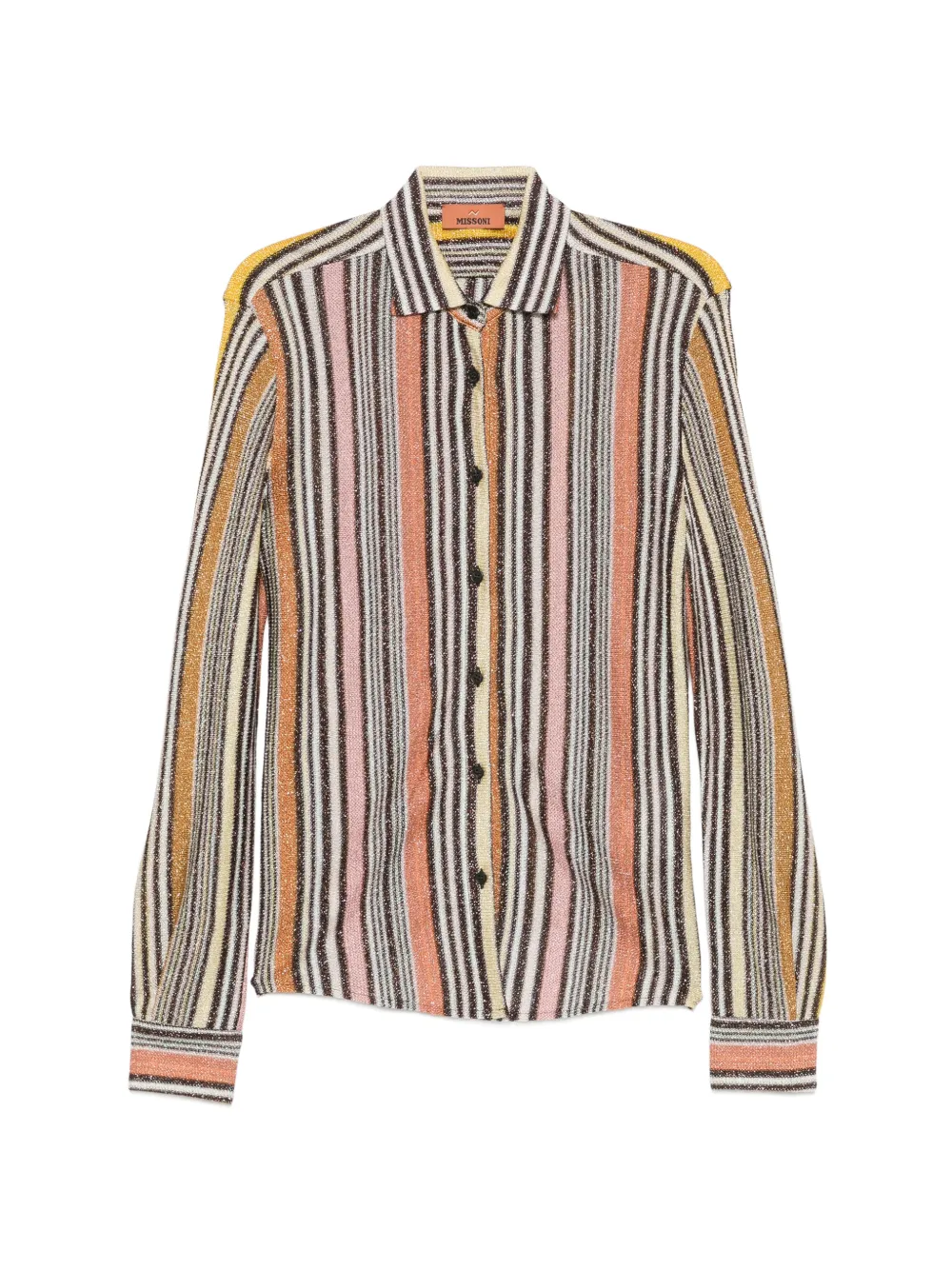 Missoni striped metallic-thread shirt - Braun